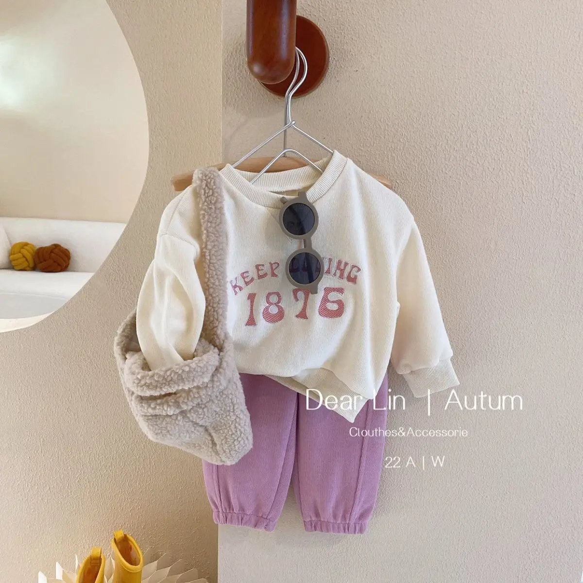 

Girl Sweater Set Spring and Autumn New Style Children's Embroidered Letter Hoodie+Pants 2-piece Set