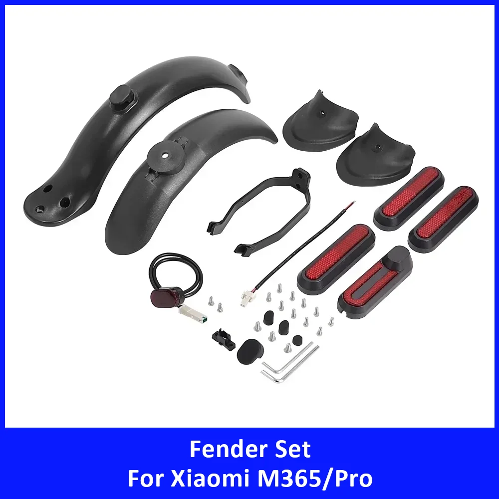 

Front Rear Mudguard Kit for Xiaomi M365 Pro Scooter Accessories Wheel Hub Cover Fishtail Fender Taillight Bracket Replacement