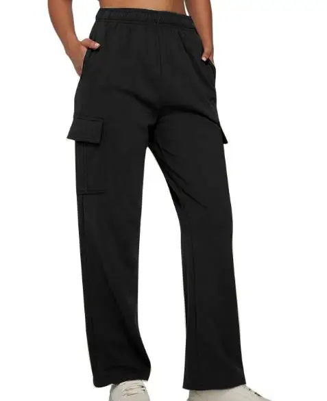 2025 autumn and winter new work pants solid color high waist slimming design sense pocket straight leg wide leg women's pants