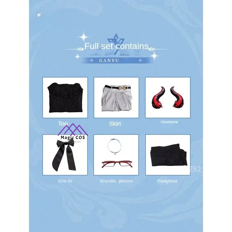 Genshin Impact Ganyu cosplay kostium pełny zestaw anime gra strój concierge'ego stylowy strój cosplay nowość gorąca wyprzedaż