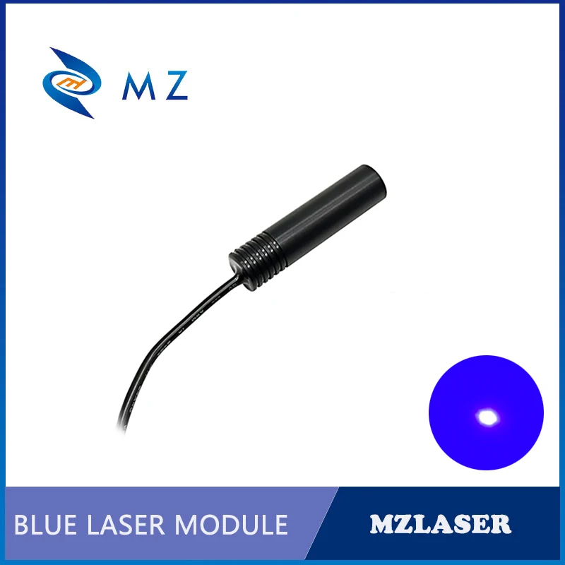 Blue Dot Laser Diode Module 450nm D16mm Industrial Grade Compact Single Mode with Adapter Supply 10mw-50mw Options