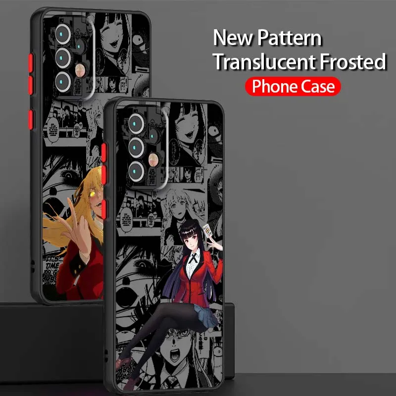 Модный чехол для телефона kakegurui с милым аниме для Samsung A56 A42 A36 A34 A33 A32 A23 A16 A04 A03 Note 20 5G, матовый полупрозрачный