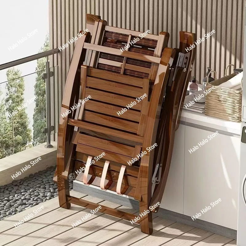 Reclining chair folding adult bamboo rocking chair household comfortable lunch break bench chair lazy elderly