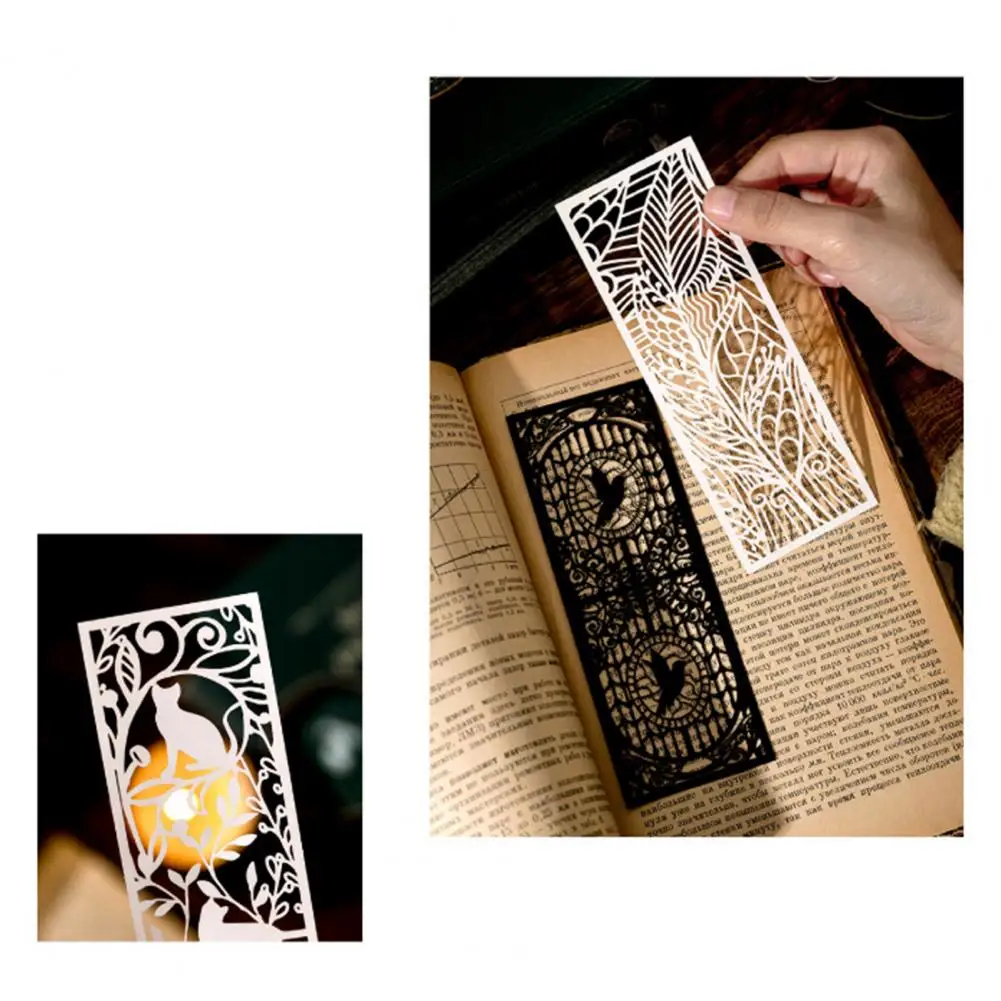 3Pcs Vintage Bookmark Hollow-carved Romantic Paper Cucoloris Butterfly Flower Design Reading Book Mark Retro Book Page Marker