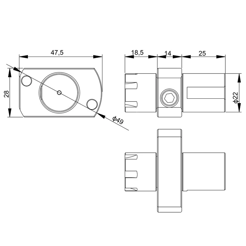 (67127)STAR back processing straight shank drilling seat (center outlet) For Swiss Lathe