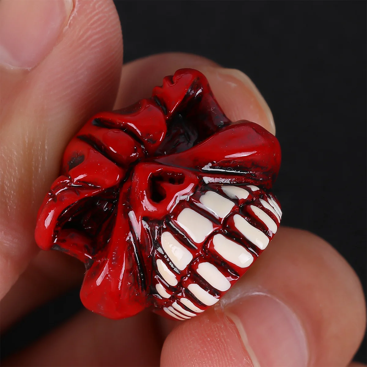 1 Juego de tapas para vástago de neumático con cabeza de calavera, accesorios de protección de neumáticos planos resistentes a la lluvia y a la suciedad con cabeza de fantasma para motocicleta y bicicleta