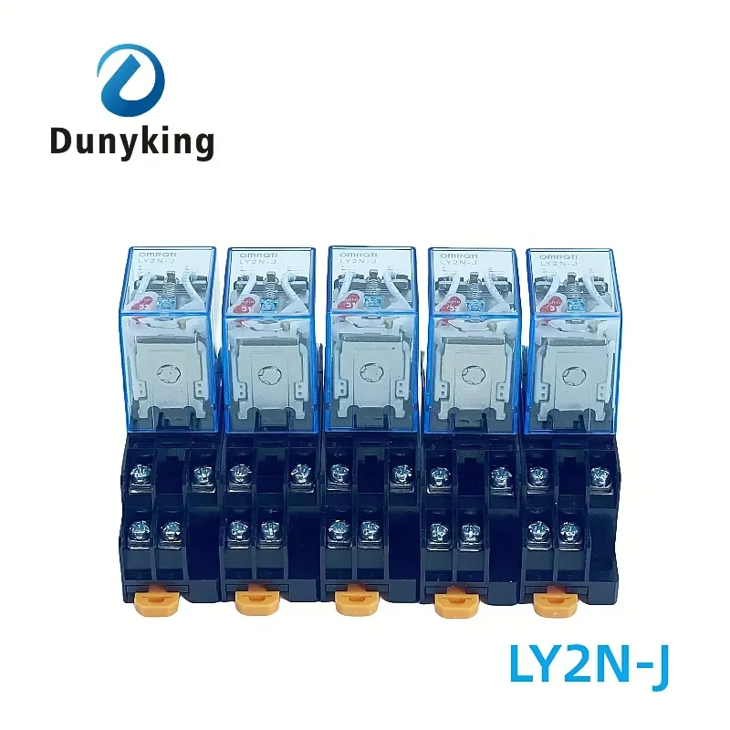 

5Sets 220V 10A Coil Power Relay DPDT LY2NJ HH62P HHC68A-2Z With Socket Base