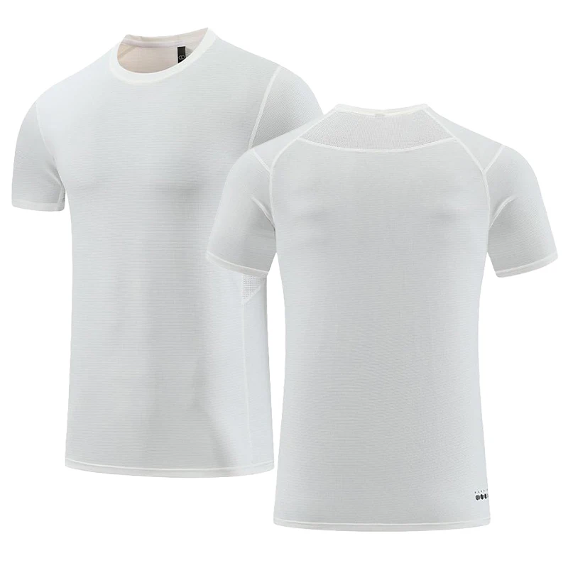 Quick Dry Sports Shirt Men's Running T-shirts Fitness gym sportswear White Jogging Tshirt