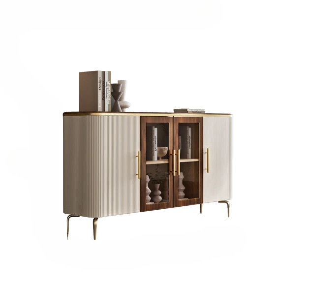 

High-End Affordable Luxury Style Solid Wood Sideboard Modern Home Entrance Cabinet Villa Wine Cabinet Locker