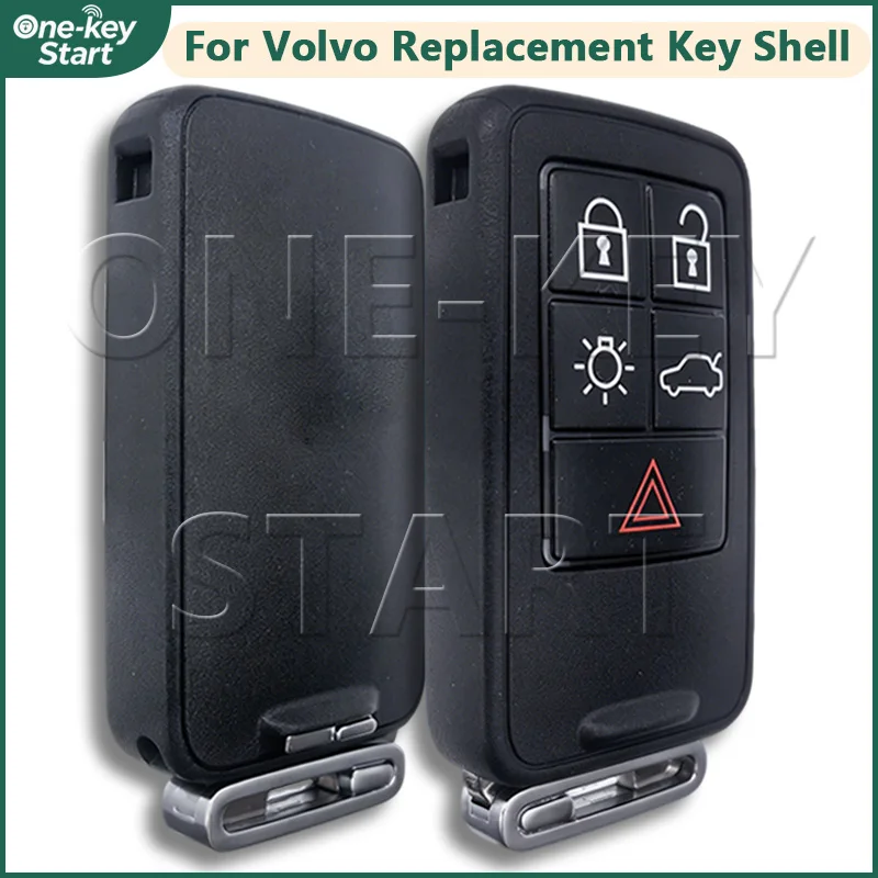 For Volvo V40 V60 V70 XC60 XC70 S60 S80 2008-2017 5 Buttons Car Remote Replacement Key Shell 【ONE-KEY START】