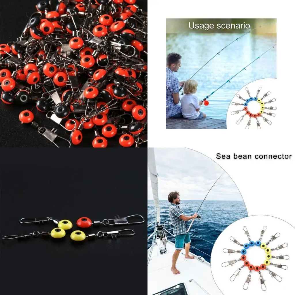 

Y1UC 100Pcs Beans Swivels Connectors Fishing Float Bobber Stops Space Beans Connectors Sea Fishing Saltwater Tackle Equipment