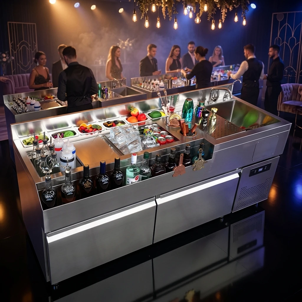 

Professional 304 SS Removable Outdoor Cocktail Bar Station Source for Commercial Bars Hotels Pubs