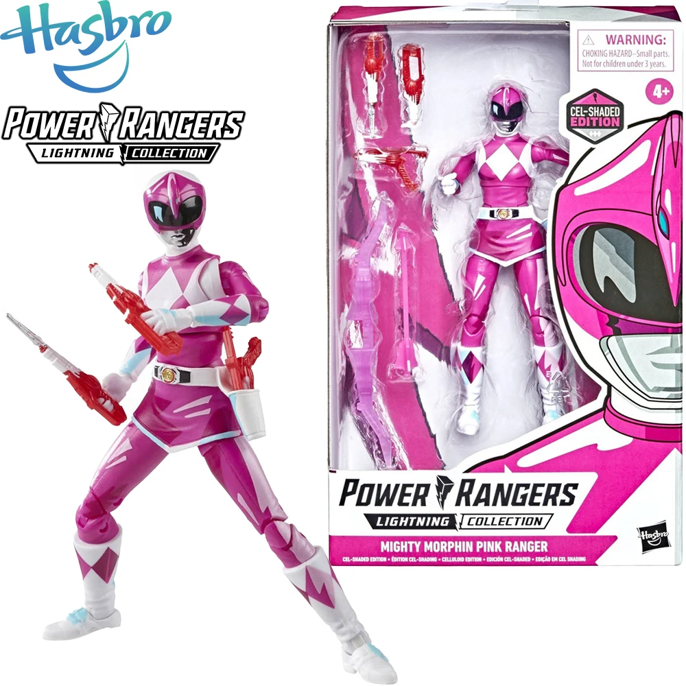 In Stock Original Hasbro Lightning Collection Power Rangers Cel-Shaded Mighty Morphin Pink Ranger Action Collectible Figures Toy