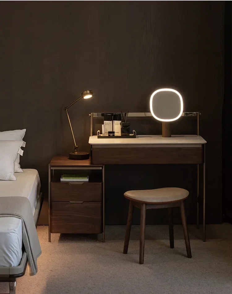 Yjq Chord Dressing Table Light Luxury Bedroom Bedside Table Dressing Makeup Table Integrated