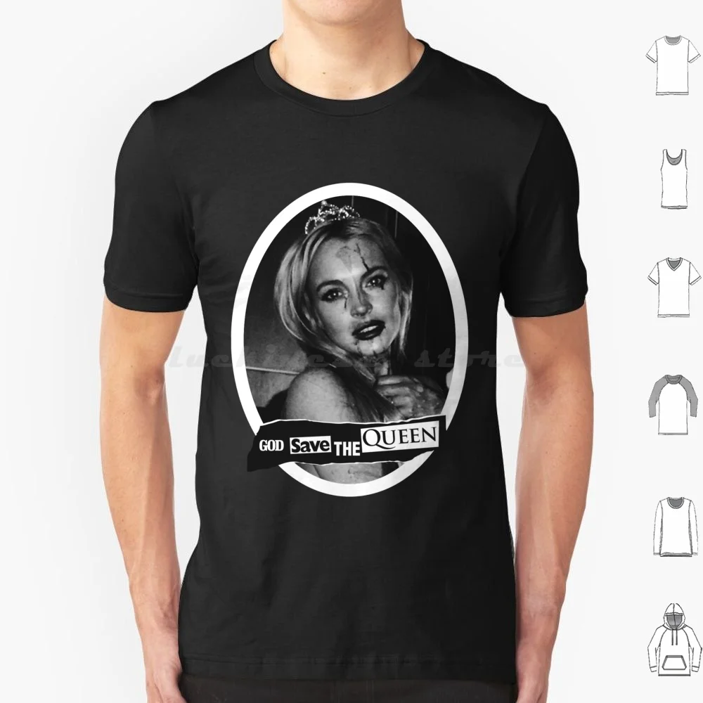 Lindsay Lohan 'god Save The Queen' T Shirt 6xl Cotton Cool Tee Lindsay Lohan God Queen God Save The Queen Tumblr Edit Festive