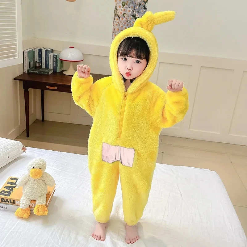 

x;3,r'b\7/ 4 Color Pajamas Adults Kids Coral Fleece Costume Tinky Winky -Laa Dipsy Po Family Matching Halloween Ch6;n,9\j/5'k