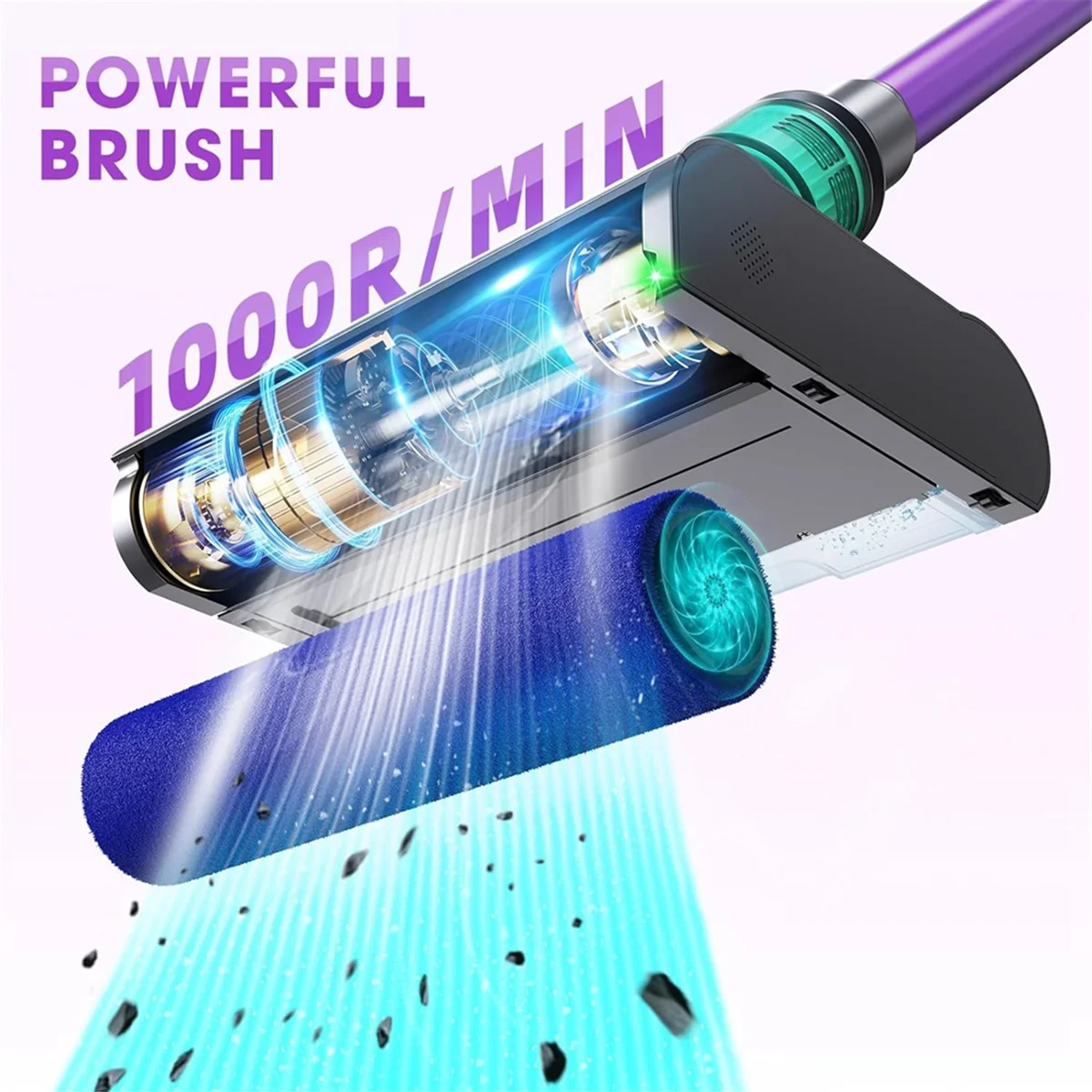 Brush Head for Dyson V7 V8 V10 V11 V15 Vacuum Cleaner, Electric Floor Mop with Clean and Dirty Water Tank for Carpets