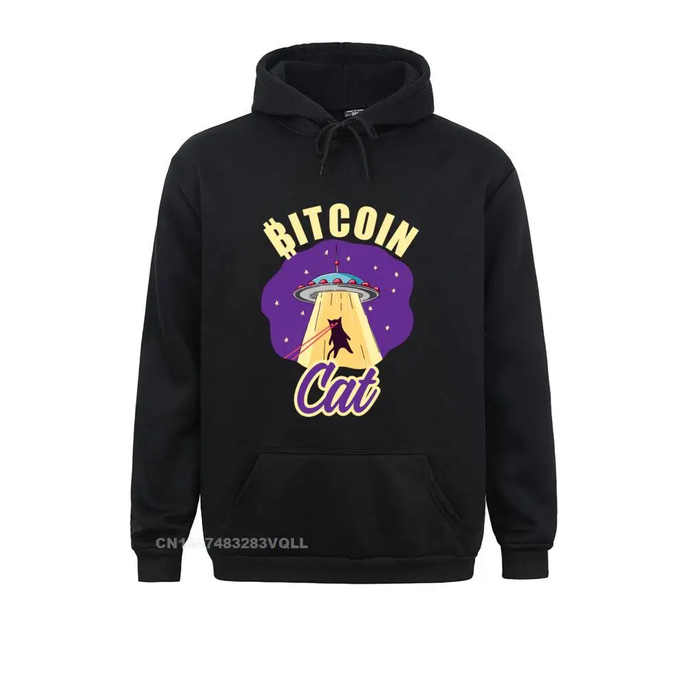 Bitcoin Cat Alien Abduction Space Street Hoodies Long Sleeve For Men Summer Sweatshirts Normal Hoods Cheap