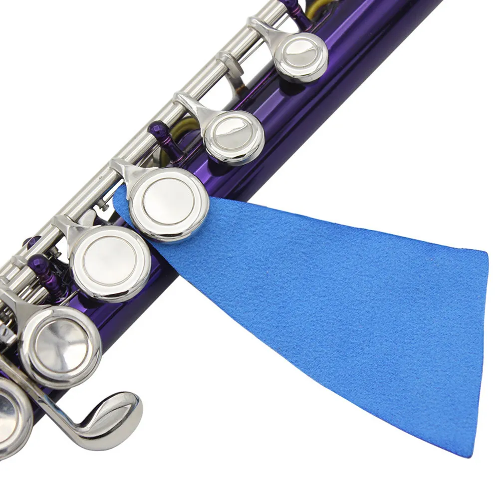 2Pcs Versatile Woodwind Brass Cleaning Set Saxophone Clarinet Trumpet Sound Hole Valve Brush Triangle Cloth for Easy Maintenance