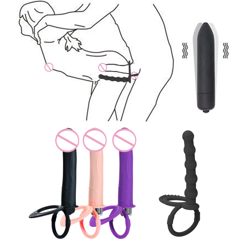 Double Penetration Dildo Cock Ring Butt Plug Female Massager Masturbator Sexyshop Erotic Sex Toys Couple Goods For Adults 18+