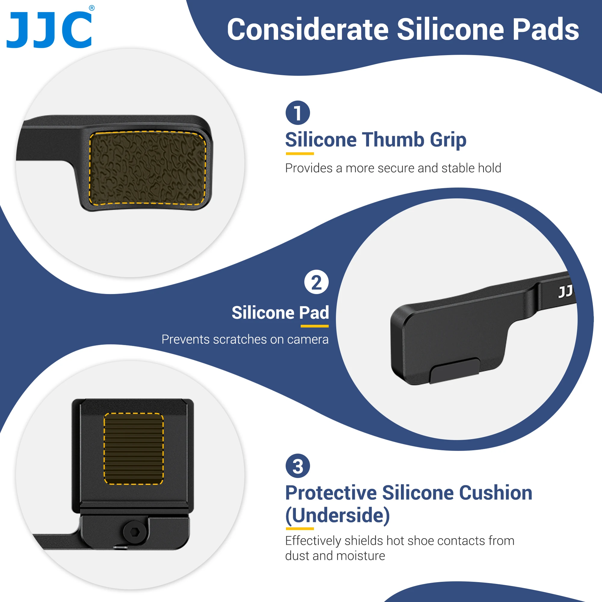 JJC 메탈 카메라 핫슈 엄지 그립 후지필름 GFX100RF용 엄지 받침대 카메라 엄지 그립 콜드슈 마운트 카메라 액세서리