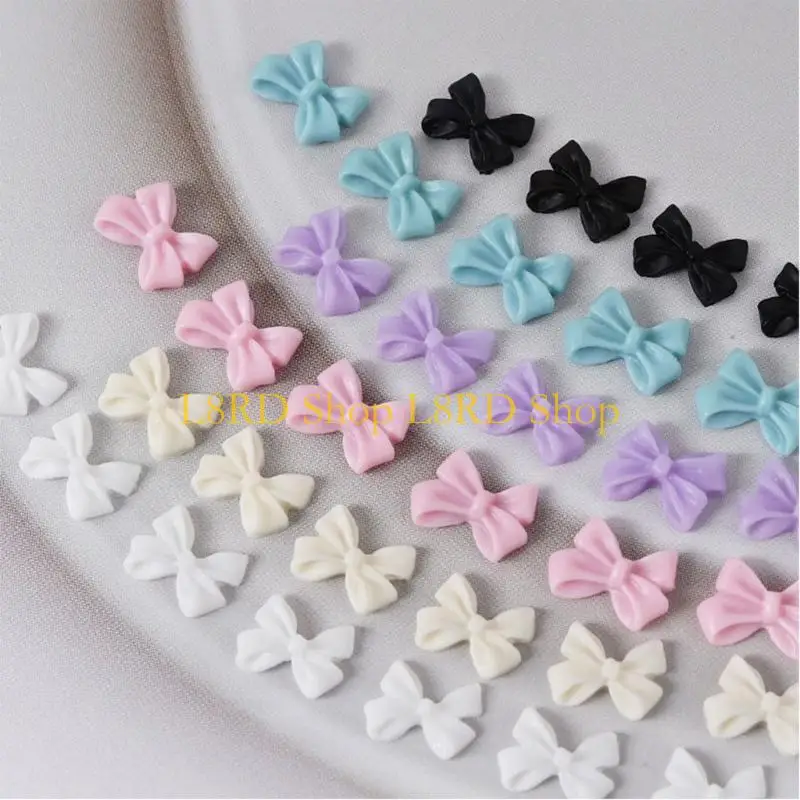 L8RD 50PCS/SET Bows Charm Bows Art Decorations Bowknot Art Bowknot Charms Bows Decoration