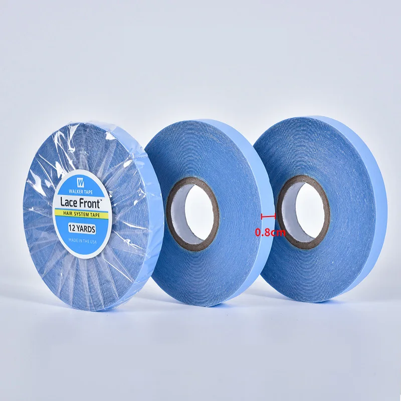 

12YARDS 0.8cm Hair SystemsTape For Lace Front Blue Double Sided Wig Tape For Hair Extensions Adhesive Tape Wig Styling Tools