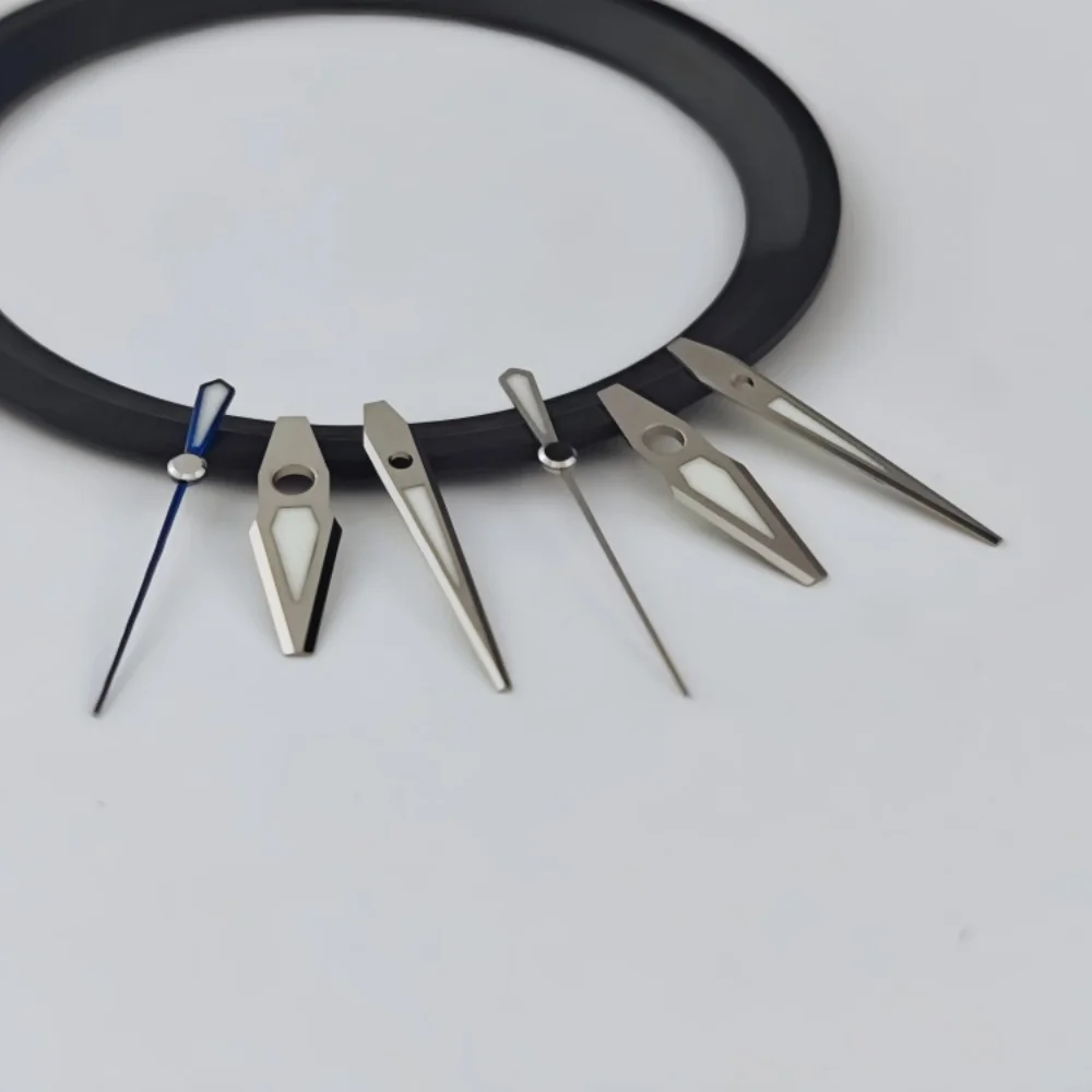 NH35 penunjuk jam tangan 5 sisi polesan dengan lapisan BGW9 bercahaya, modifikasi penunjuk GS untuk jam tangan mekanik NH36/NH34/NH38, aksesori jam tangan 12.5