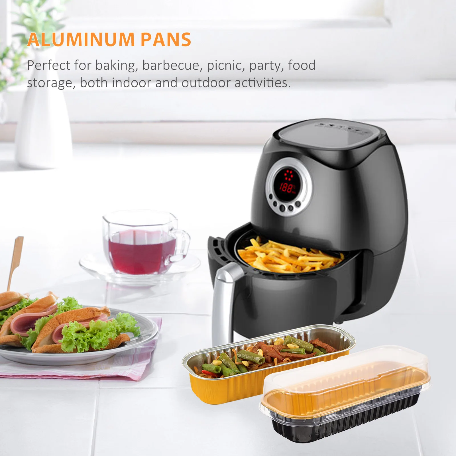 

20Pcs Mini Aluminum Foil Loaf Pans with Lids Disposable Baking Pans for Bbq Picnic Party Cake Bread Food Storage