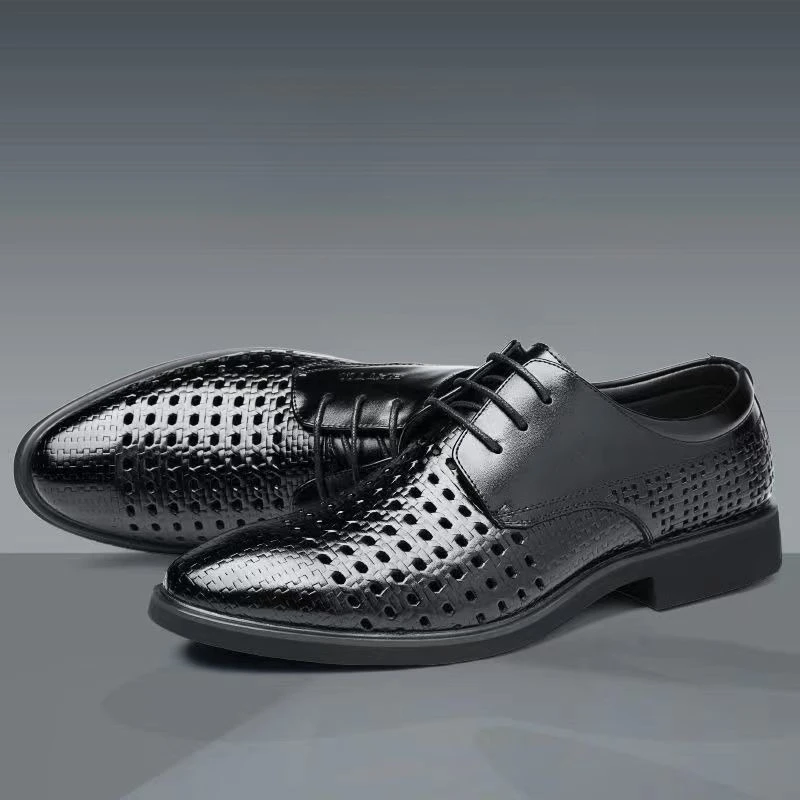 

Дышащая летняя социальная обувь с круглым носком для мужчин, однотонная одежда, роскошная дизайнерская вечеринка 39, 2025, трендовые новые модельные туфли для мужчин