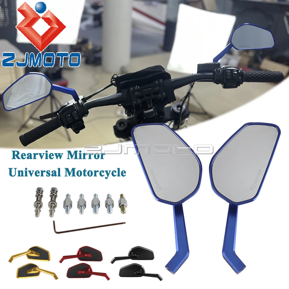 Motorcycle Left Right Side Mirrors 8mm 10mm thread Universal Rearview Mirrors For Honda Kawasaki Yamaha Suzuki BMW Harley Ducati