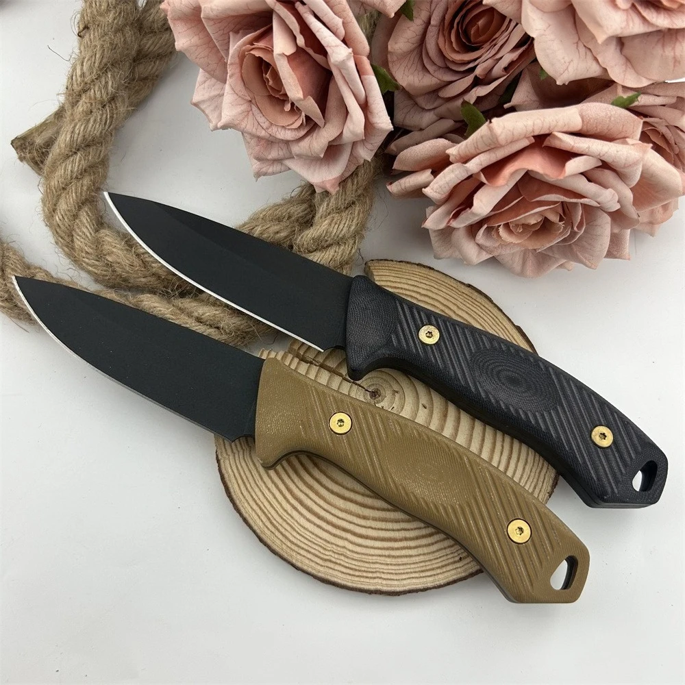 

Нож с фиксированным клинком и ножнами, рукоять G10, нож для выживания для кемпинга и походов, идеальный подарок для мужчин-охотников