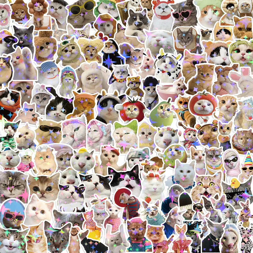 10/50/100/200 قطعة مضحك لطيف القط ميمي الحيوانات ملصقات Kawaii ملصق الديكور لعبة DIY بها بنفسك محمول دراجة نارية الهاتف ملصق مضاد للمياه