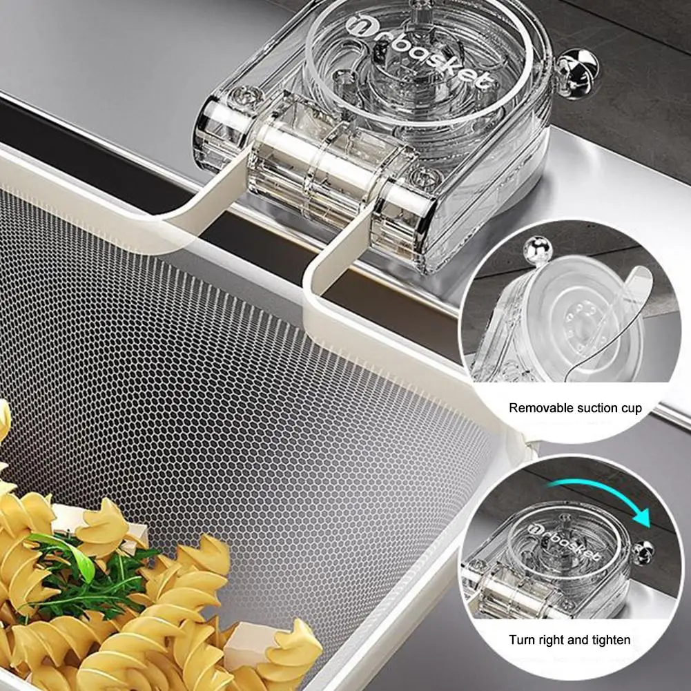 Suction Cup Kitchen Sink Filter With 50pcs Filter Net Multi-function Drain Basket Kitchen Food Vegetable Drainer Basket Holder