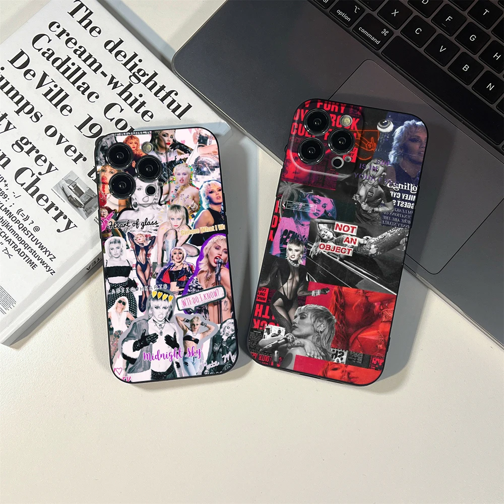 Singer Miley Cyrus Phone Case Transparent For iphone14 13 12 11 14 Pro Max Mini X XR XS 7 8 plus max phone Covers