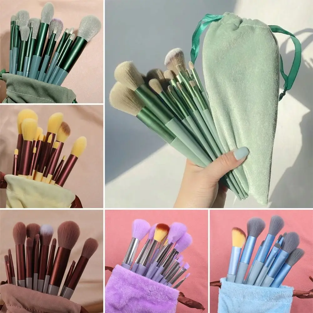 13Pcs Soft Hair Makeup Brushes Set with Storage Bag Eyeshadow Foundation Blush Powder Blending Make Up Beauty Tools 5 Colors