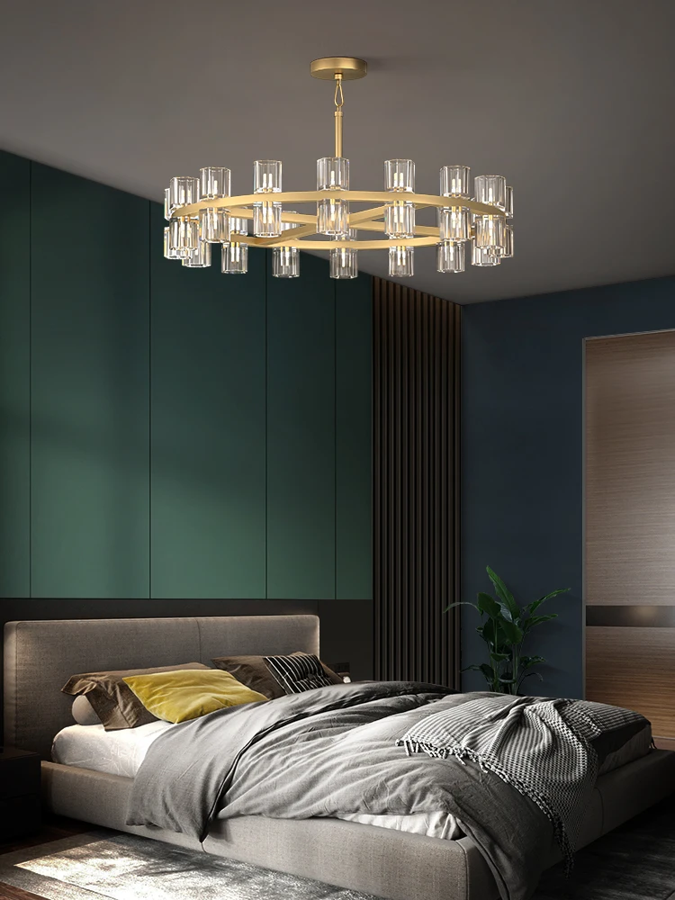 Langjulight Round modern chandeliers designed for glass interior home lighting dimming villa LED ceiling lamp