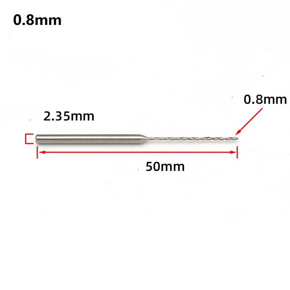 2.35mm Shank HSS Straight Handle Spiral Drill Bit 0.8 1. 1.2 1.4 1.5 1.6 1.8 2mm Woodworking For Wood Plastic Hand Tools