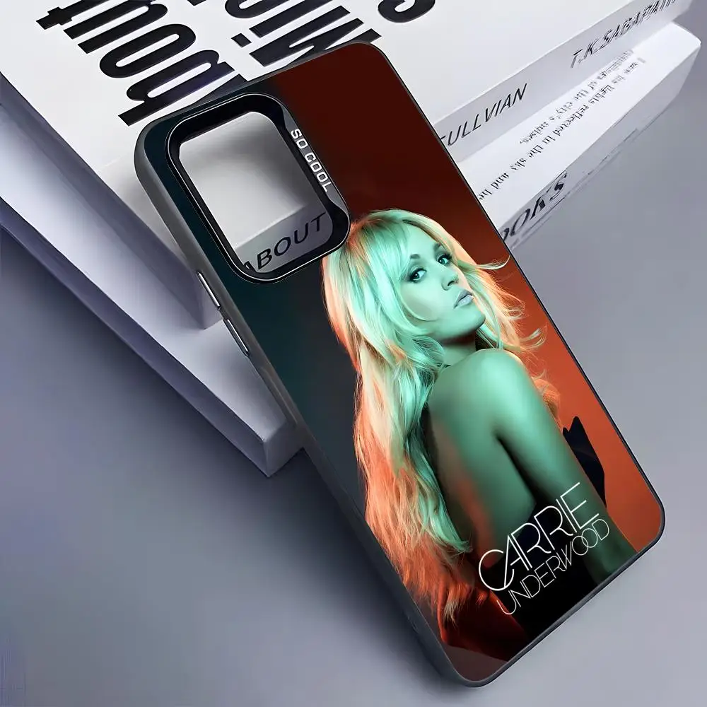 Carrie Underwood Phone Case for Samsung Galaxy S26 S25 S24 S23 S22 S21 S20 Note20 Plus Ultra Colorful Silver Cover