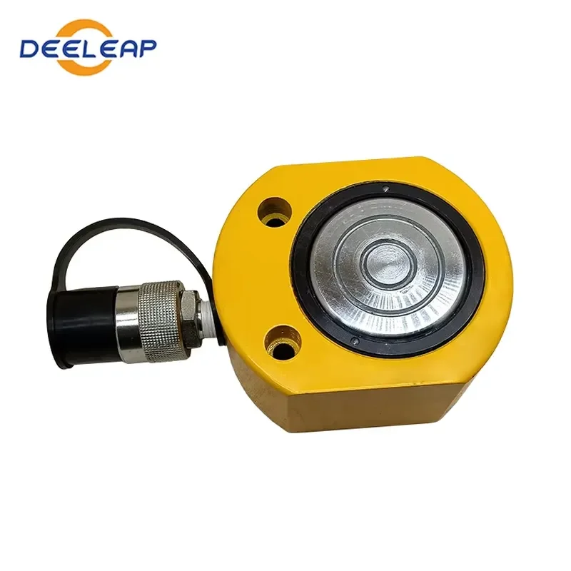 DEELEAP RSM-50 5T Super Flat Pancake Hydraulic Cylinder | 70 MPa 10000 Psi, Single Action Spring Return Mini Cylinder Jack