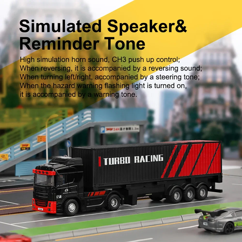 TURBO RACING 1:76 C50 C50-T trailer half truck four-wheel drive container large truck full proportion remote control mini RC car