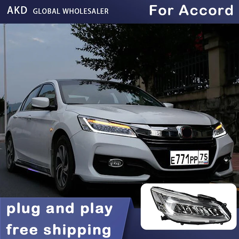 

Car Styling Headlights for Honda Accord G9.5 LED Headlight 2013-2017 Head Lamp DRL Signal Projector Lens Automotive Accessories