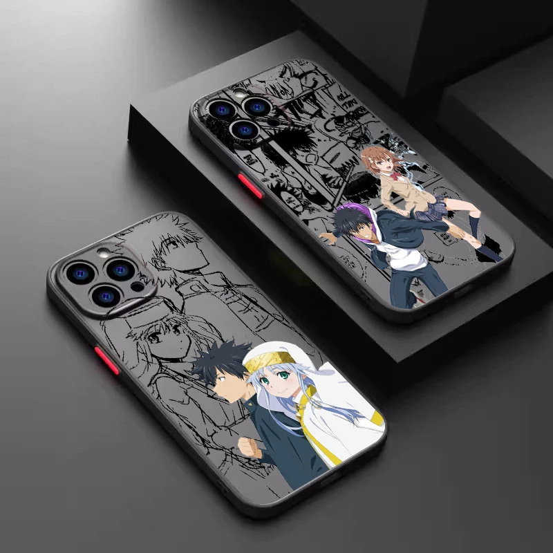 A Certain Magical Index Anime Frosted Translucent For Apple iPhone 15 14 13 12 11 XS XR X 8 7 SE Pro Max Plus Mini Back