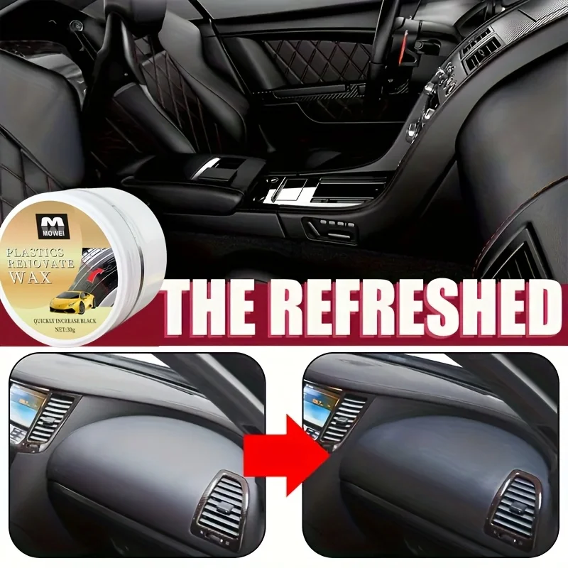 เครื่องฟื้นฟูภายในรถยนต์สําหรับหนังและพลาสติก, เรซิน ABS, แดชบอร์ดเงางาม, การป้องกันการต่อต้านริ้วรอย, พื้นผิวที่ซีดจางและยางเงา