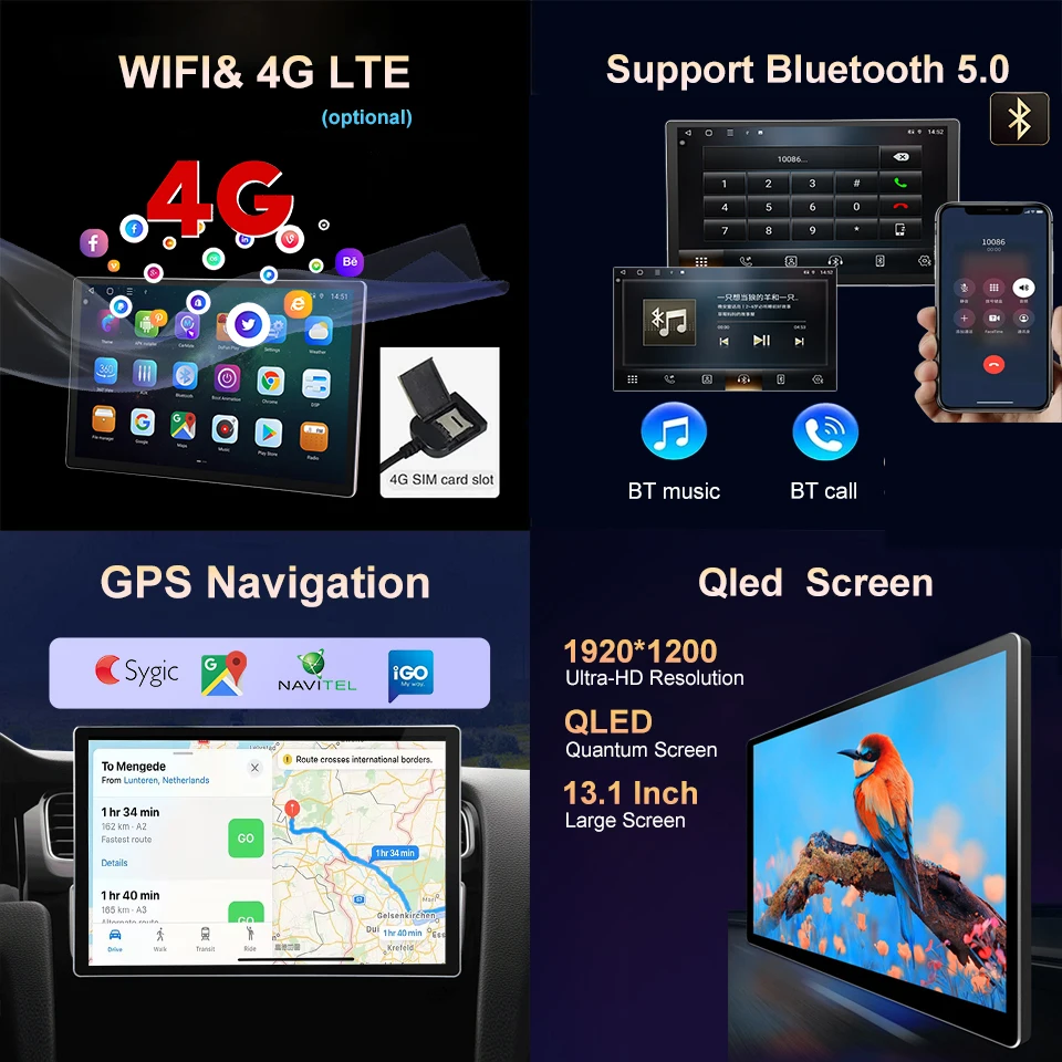 13.1 ''شاشة تعمل باللمس أندرويد 1920*1200 2K راديو السيارة 6 + 128GG 8 + 256Gb اللاسلكية Carplay الوسائط المتعددة لبنز C C180 C300 2011 ~ 2014 #4