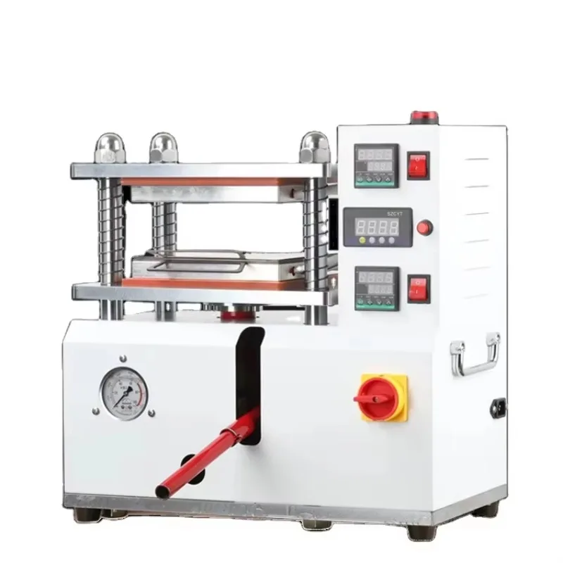 لوحة صغيرة أداة الفلكنة مختبر البلاستيك المطاط هلام السيليكا الجسيمات اختبار الأسلاك الساخنة الصحافة الهيدروليكية