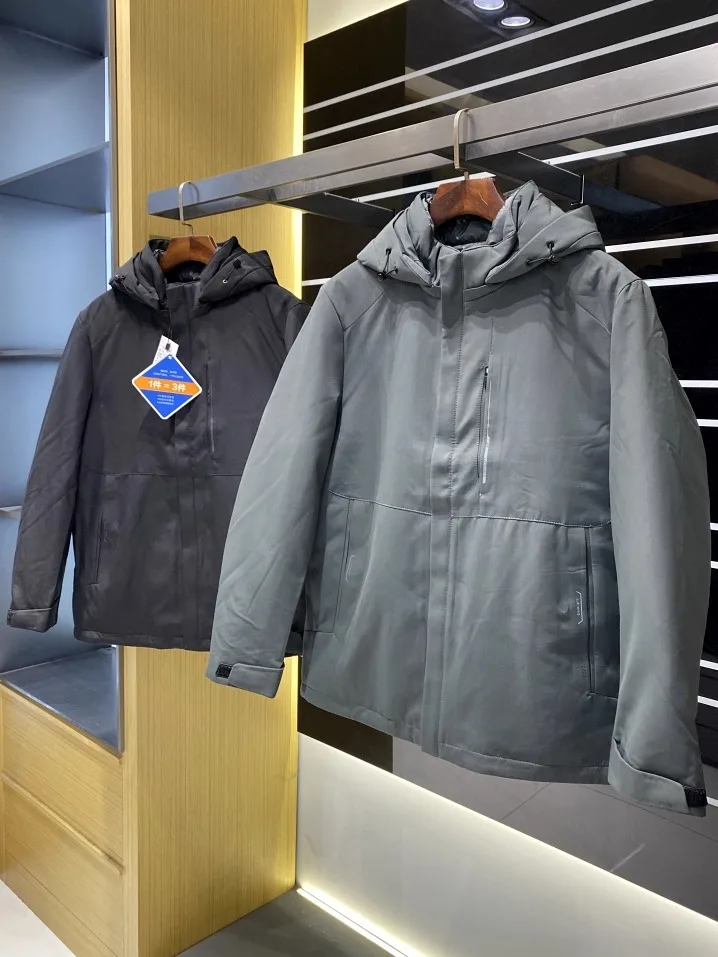 

Tee-Way Wearable Winter Jaet for Men Durable down Filled Workwear Sle Mid-Length Coat Warmth And Sle Combined