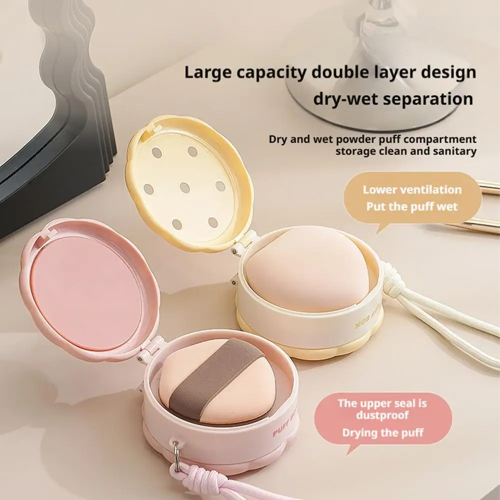 

Double Layer Powder Puff Storage Box Dust-proof Biscuit Design Earring Organizer Versatile Exqustite Jewelry Storage