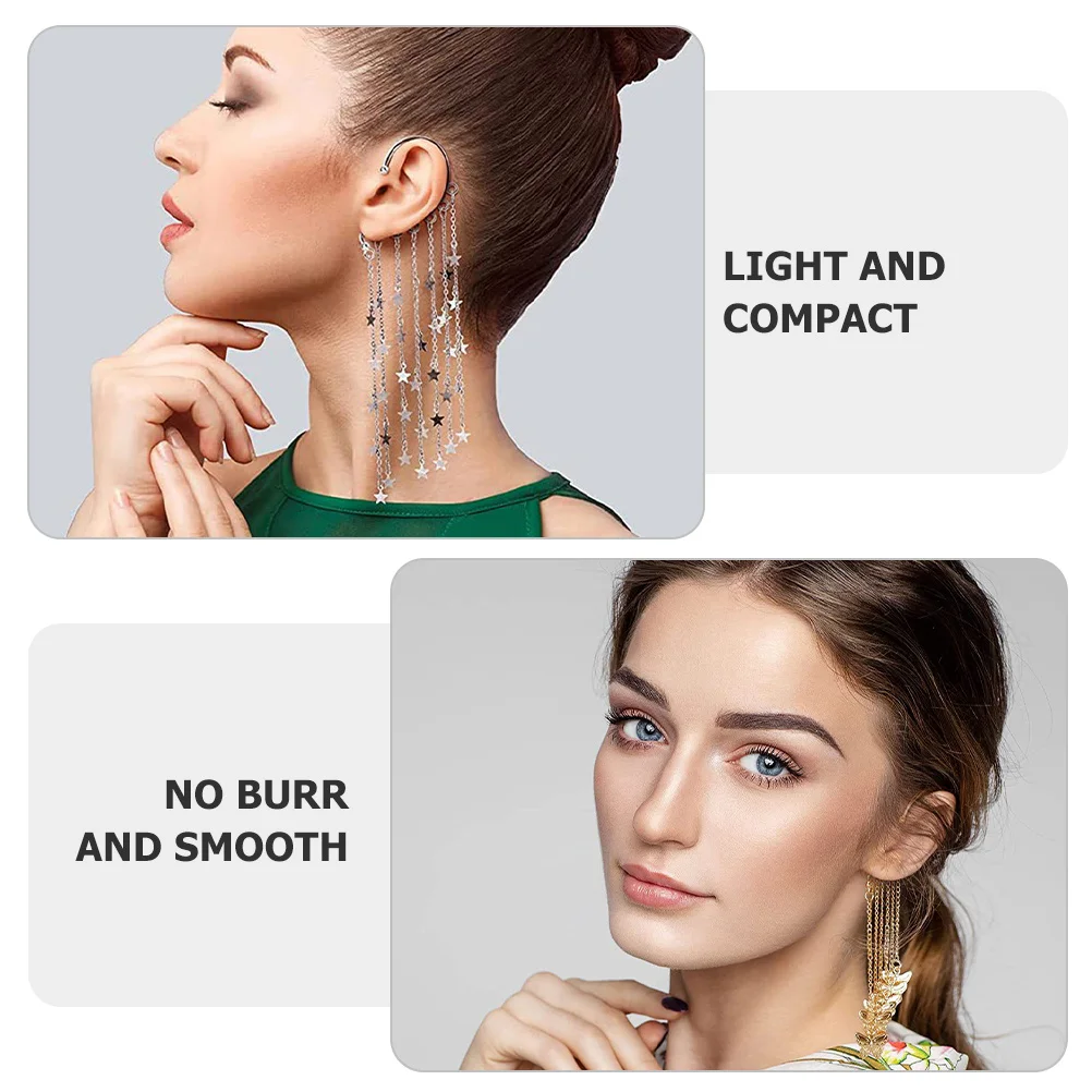 

30Pcs DIY Earring Hooks Ear Cuffs Non Piercing 6-Holes Ear Wraps Smooth Alloy Jewelry Findings for Handmade Jewelry Supplies