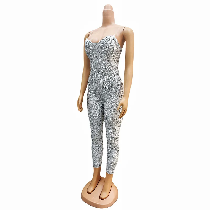 Costumes Birthday Costumes Female Singer Host Stage Dress Skinny Sexy Suspender Breast Wrapped Jumpsuit